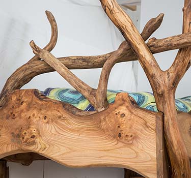 natural edge wood bed